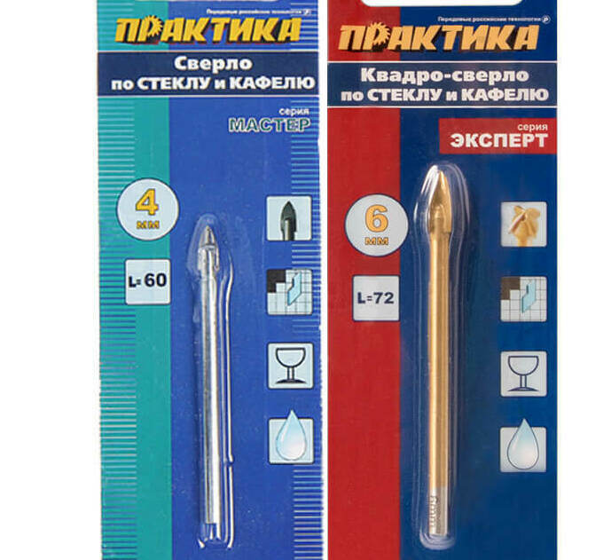 Сверло по стеклу "Мастер" /"Эксперт" Квадро